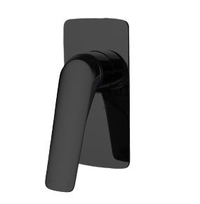 AU Square Chrome/Black Shower/Bath Wall Mixer