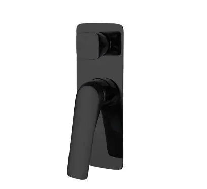 AU Square Chrome/Black Shower/Bath Wall Mixer with Diverter FIL Kitchen Bathroom
