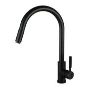 Round Chrome/Black Pull Out Kitchen Sink Mixer Tap FIL Kitchen Bathroom