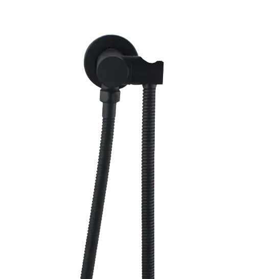 Round Chrome/Black Hand held Shower Bracket Holder FIL Kitchen Bathroom