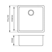 Black Granite Quartz Stone Kitchen/Laundry Sink Single Bowl Top/Under Mount 422*422*203mm FIL Kitchen Bathroom