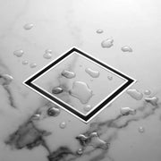 110X110mm Diana Marine Grade Tile Insert Stainless Steel Floor Waste Silver/Matte Black Sedek