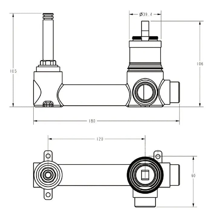 Sora SS Wall Basin Mixer Rough-In Body (W Backplate) - FIL Kitchen Bathroom