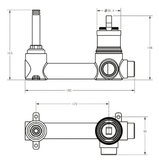 Sora SS Wall Basin Mixer Rough-In Body (W Backplate) - FIL Kitchen Bathroom