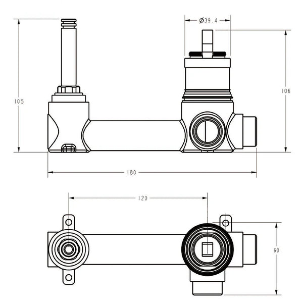 Sora SS Wall Basin Mixer Rough-In Body (W Backplate)