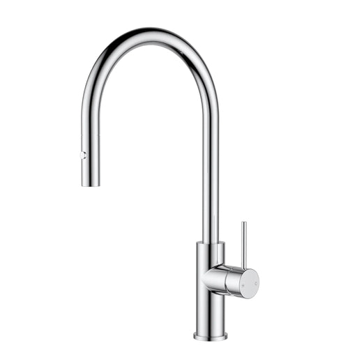 Otus Slimline SS Gooseneck Pull-Out Sink Mixer In Brushed ss304 - FIL Kitchen Bathroom