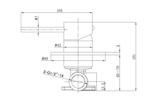 Otus Slimline Wall Mixer Body Lever Up - FIL Kitchen Bathroom