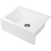 Laveo 490*580*220mm White Granite Stone Sink Single Bowl(including Space Saving Siphon and Click-clack Plug) FIL Kitchen Bathroom