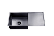 304 Stainless Steel Chrome/Grey/Gold PVD Coating Single Bowl Kitchen Sink with Drainer(Round Edges,with Bottom Tray)960*450*230mm FIL Kitchen Bathroom