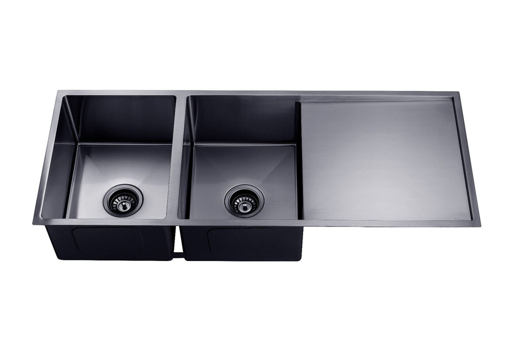 1160x460x230mm 1.2mm Handmade Top/Undermount Double Bowls Kitchen Sink Chrome/Grey/Gold