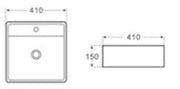 Ultra Slim Wall Hung/Above Counter Basin Gloss White 330mm/375mm/410mm/420mm/460mm - FIL Kitchen Bathroom