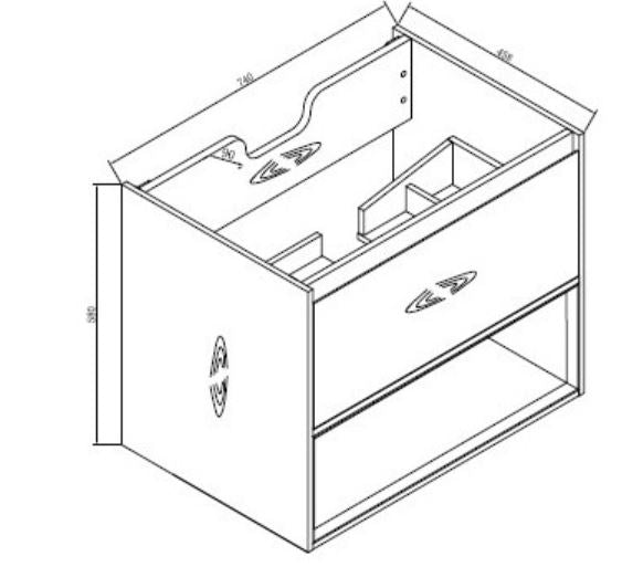 750mm Woodgrain vanity