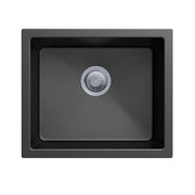 533 x 457 x 205mm Carysil Black Single Bowl Granite Kitchen/Laundry Sink Top/Flush/Under Mount FIL Kitchen Bathroom