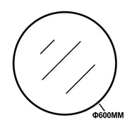 600x600x40mm Black Aluminum Framed Round Bathroom Wall Mirror with Brackets FIL Kitchen Bathroom