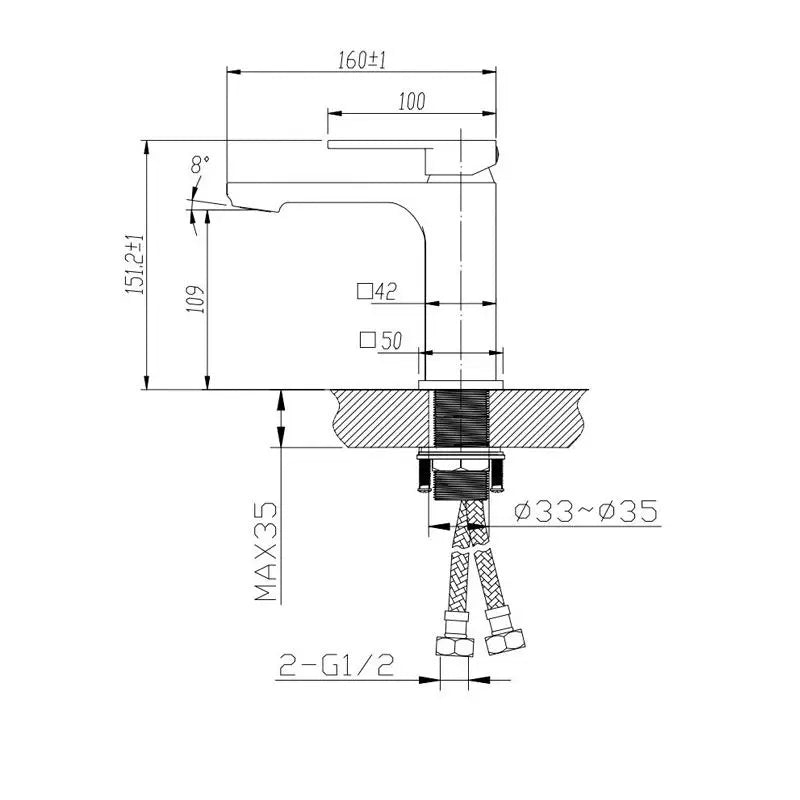 IVANO Series Basin Mixer Chrome/Black FIL Kitchen Bathroom