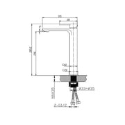 IVANO Series Tall Basin Mixer Chrome & Black FIL Kitchen Bathroom