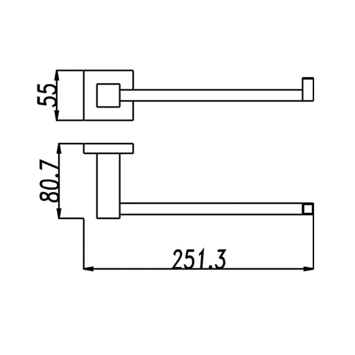 BLAZE Series Chrome Towel Hook Ring 250mm FIL Kitchen Bathroom