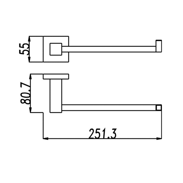 BLAZE Series Chrome Towel Hook Ring 250mm