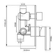 BLAZE Series Chrome/Black Bath/Shower Mixer Diverter(color up) FIL Kitchen Bathroom