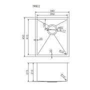390x450x215mm 1.2mm Handmade Top/Undermount Single Bowl Kitchen Sink Chrome/GM/BG FIL Kitchen Bathroom