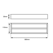 IVANO Series Chrome Double Towel Rail 800mm FIL Kitchen Bathroom