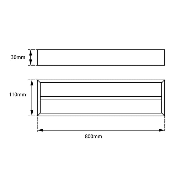 IVANO Series Chrome Double Towel Rail 800mm