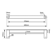 RUSHY double towel Rail 600mm Chrome and Colours FIL Kitchen Bathroom