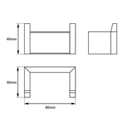 IVANO Series Chrome/Black Robe Hook FIL Kitchen Bathroom