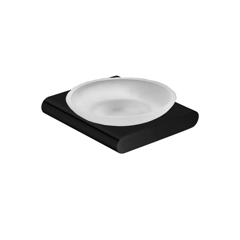 AU Chrome/Black Soap Dish Holder FIL Kitchen Bathroom