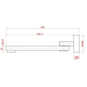 Cavallo Square Bath Spout Chrome & Colours FIL Kitchen Bathroom