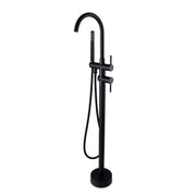 Pentro Round Black Freestanding Bath Mixer With Hand held Shower FIL Kitchen Bathroom