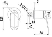 Sulu II Wall Mixer Rough-In Body - FIL Kitchen Bathroom