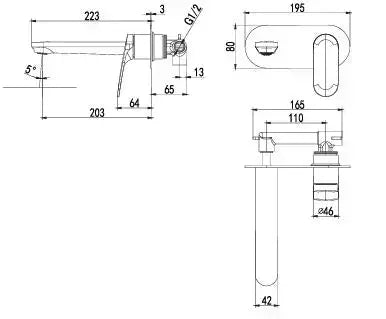 Sulu II Wall Basin Mixer Rough-In Body - FIL Kitchen Bathroom
