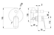 Sulu II Wall Diverter Mixer Trim Kits - FIL Kitchen Bathroom