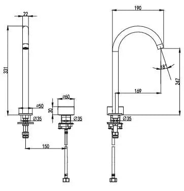Hali Hob Sink Mixer - FIL Kitchen Bathroom