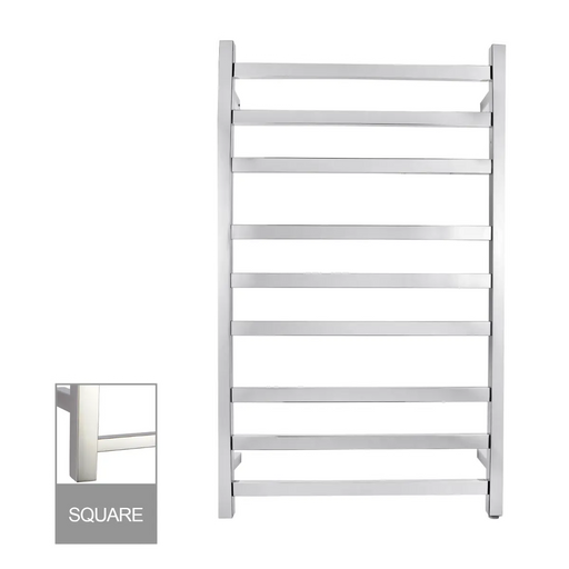 Square Electric Heated Towel Rack 9 Bars Chrome/Matte Black FIL Kitchen Bathroom