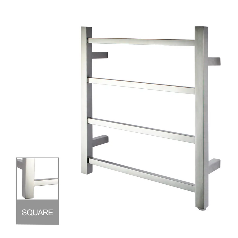 Square Electric Heated Towel Rack 4 Bars Chrome and Colours FIL Kitchen Bathroom