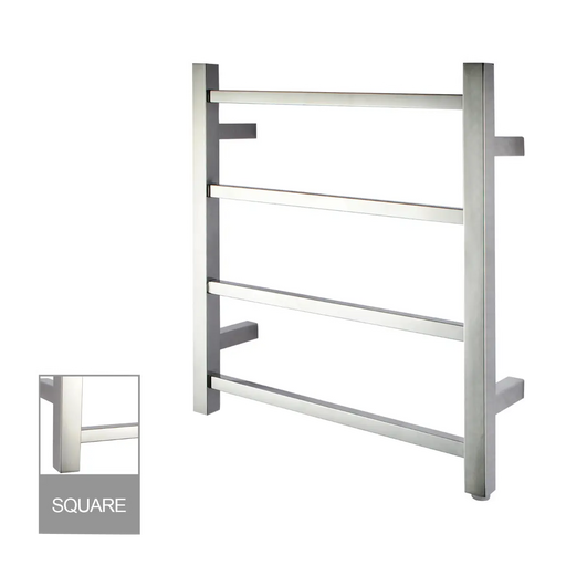 Square Electric Heated Towel Rack 4 Bars Chrome and Colours FIL Kitchen Bathroom