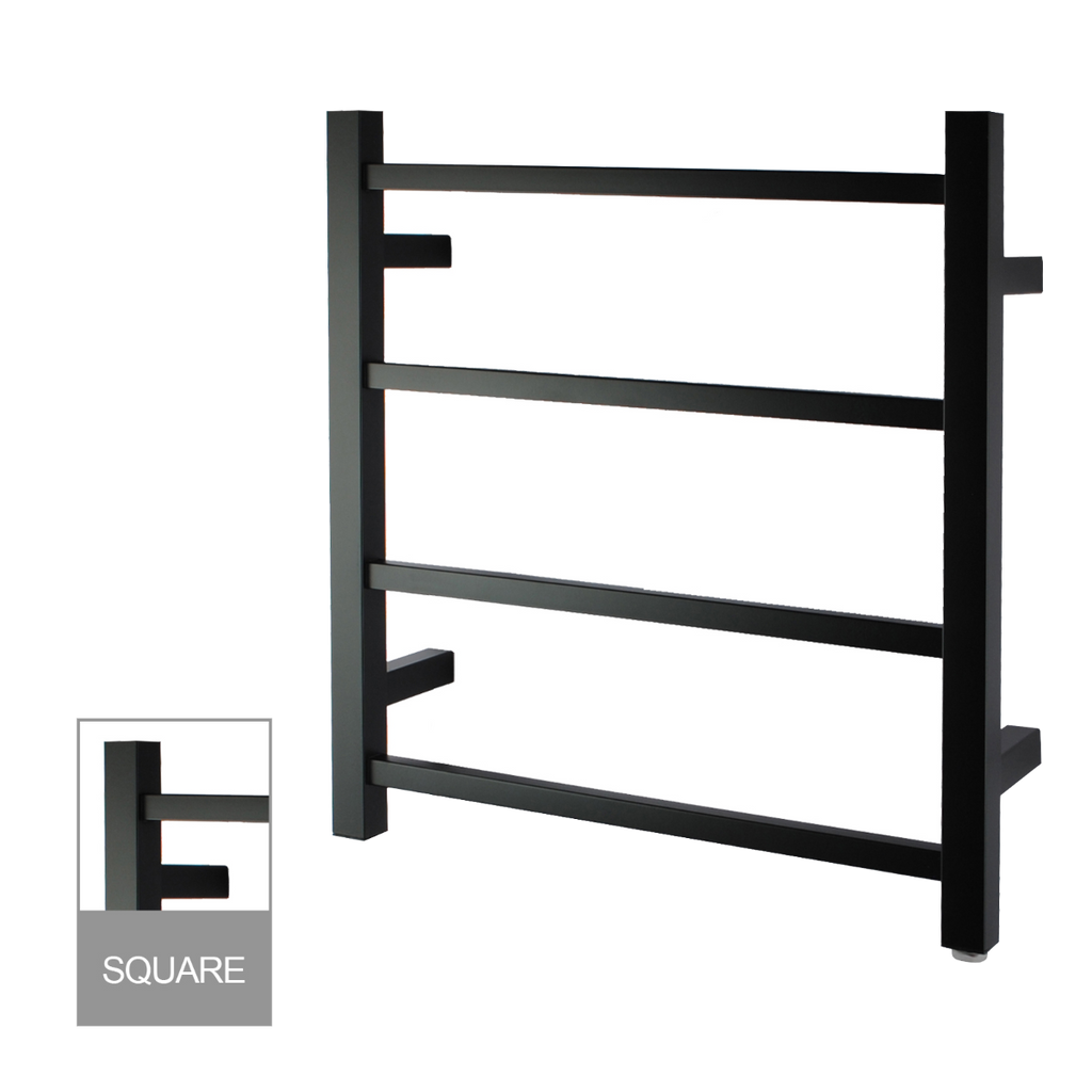 Square Electric Heated Towel Rack 4 Bars Chrome and Colours