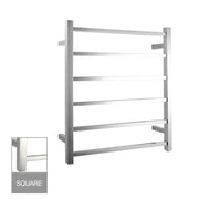 Square  Electric Heated Towel Rack 6 Bars Chrome and Colours FIL Kitchen Bathroom