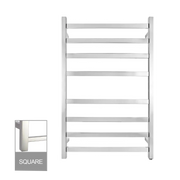 Square Electric Heated Towel Rack 8 Bars Chrome/Black FIL Kitchen Bathroom