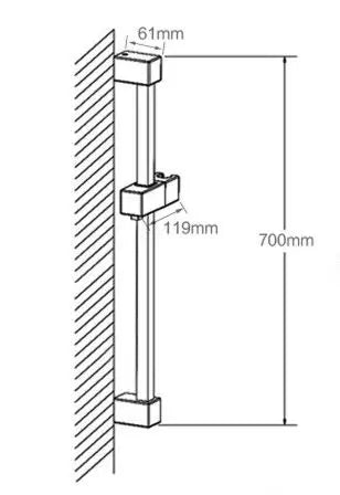 Square Brushed Nickel Handheld Shower Set FIL Kitchen Bathroom