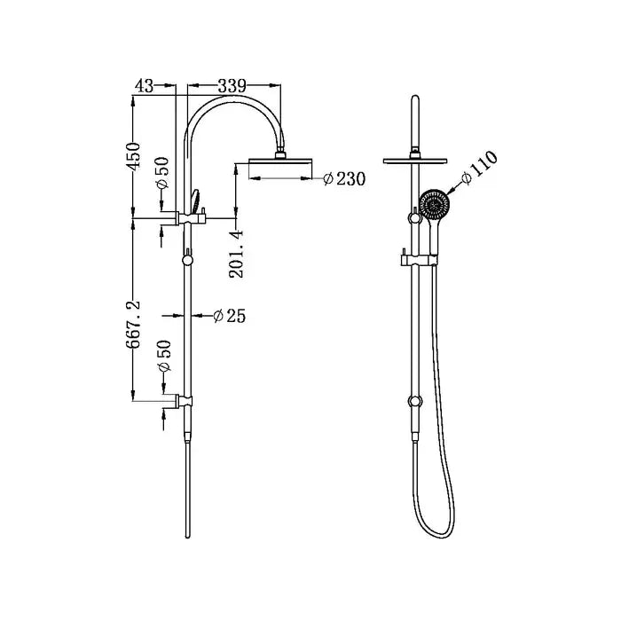 Nero Mecca Twin Shower With Air Shower Matte Black FIL Kitchen Bathroom