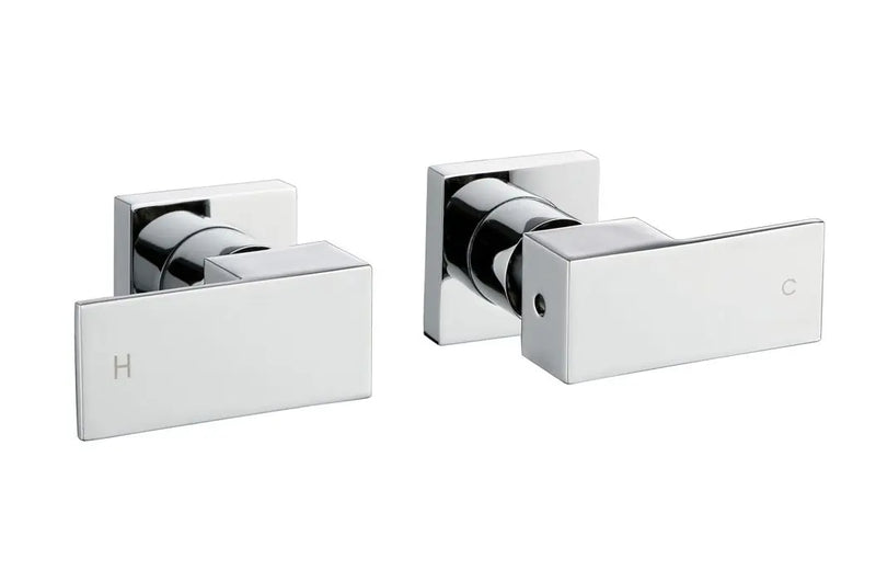 BLAZE Chrome/Black Shower Wall Taps FIL Kitchen Bathroom