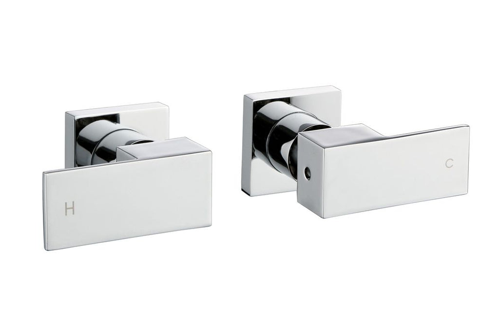 BLAZE Chrome/Black Shower Wall Taps