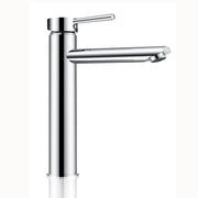 LUCID PIN Round Tall Basin Mixer Chrome/Matte Black FIL Kitchen Bathroom