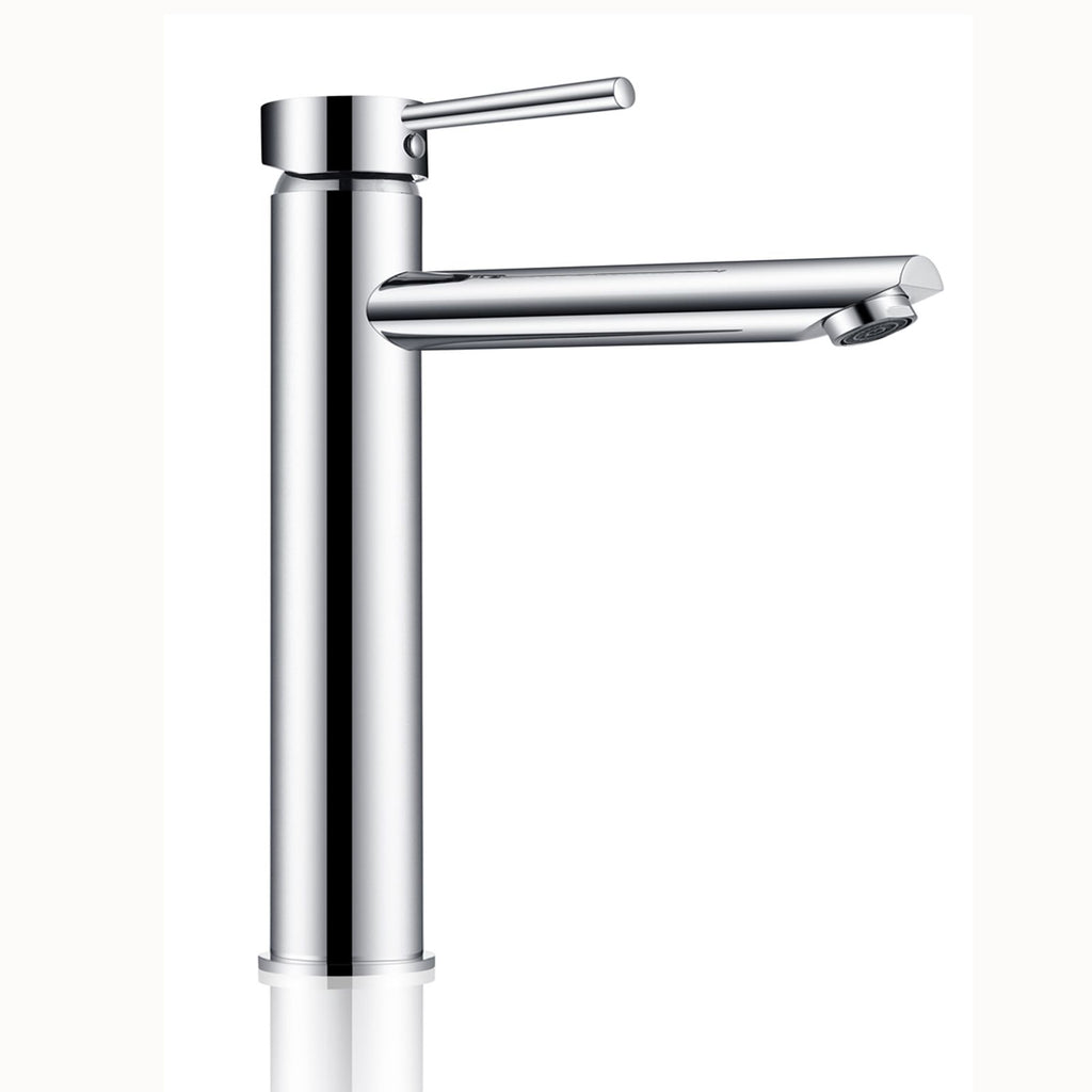LUCID PIN Round Tall Basin Mixer Chrome/Matte Black