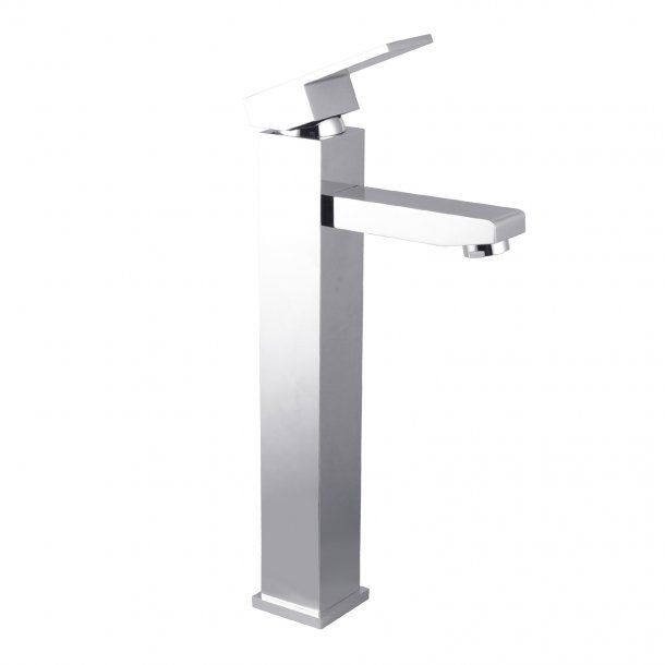 Cavallo Chrome/Matte Black Square Tall Basin Mixer