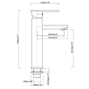 Cavallo Chrome/Matte Black Square Tall Basin Mixer FIL Kitchen Bathroom