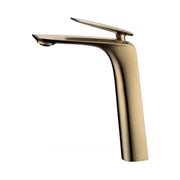 Bellino Brushed Brass Tall Basin Mixer - FIL Kitchen Bathroom